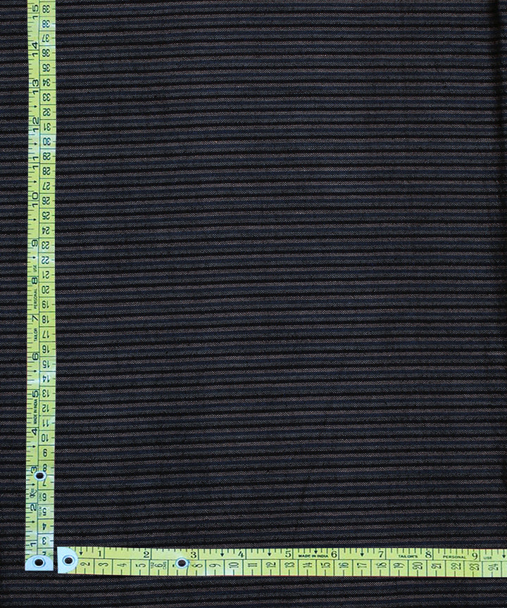 Blue black striped handwoven bengal cotton fabric