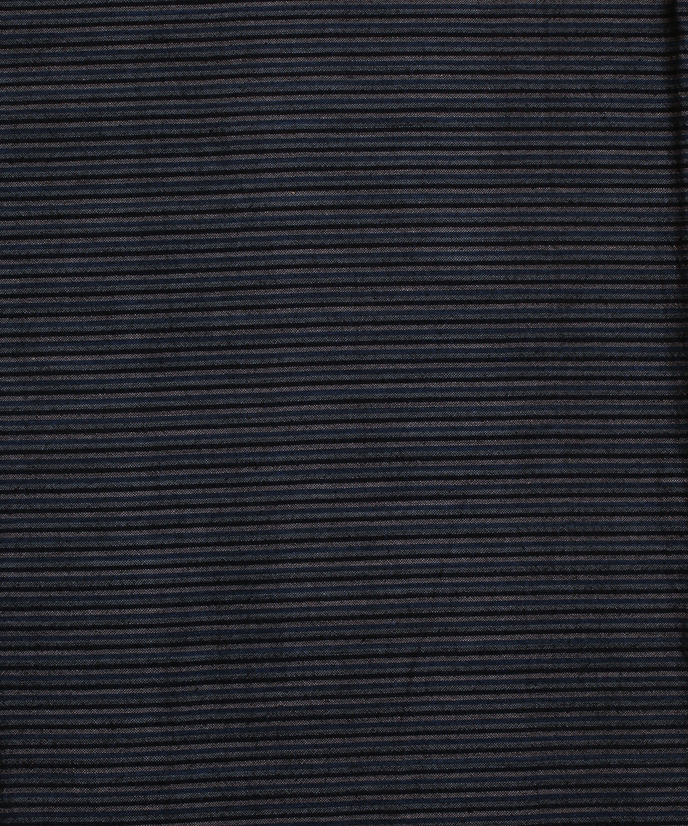 Blue black striped handwoven bengal cotton fabric