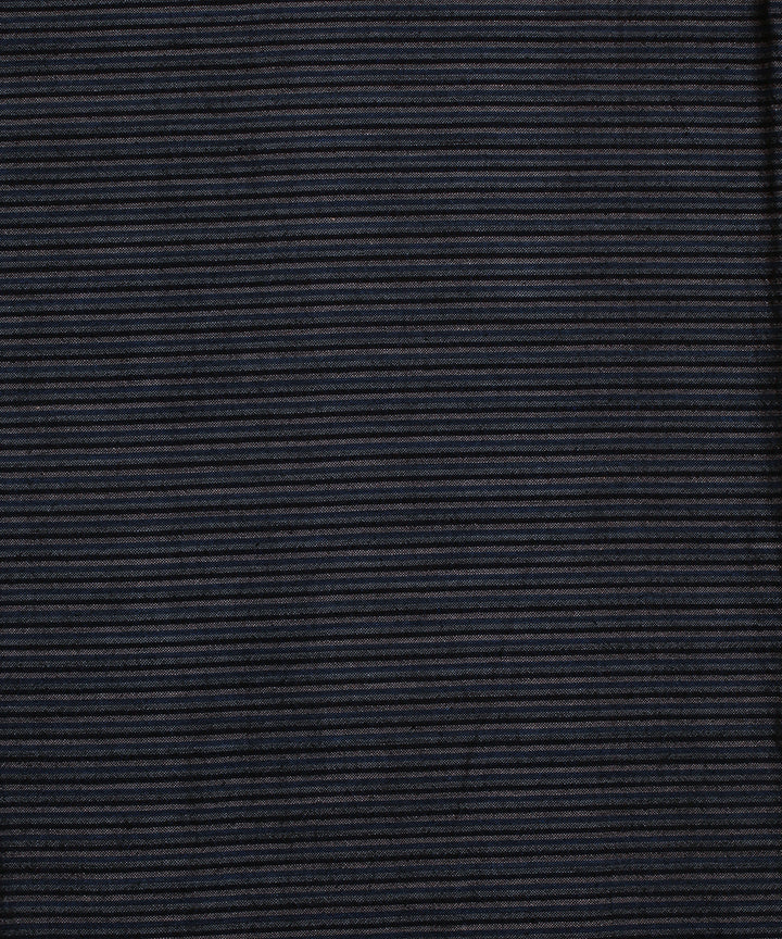 Blue black striped handwoven bengal cotton fabric