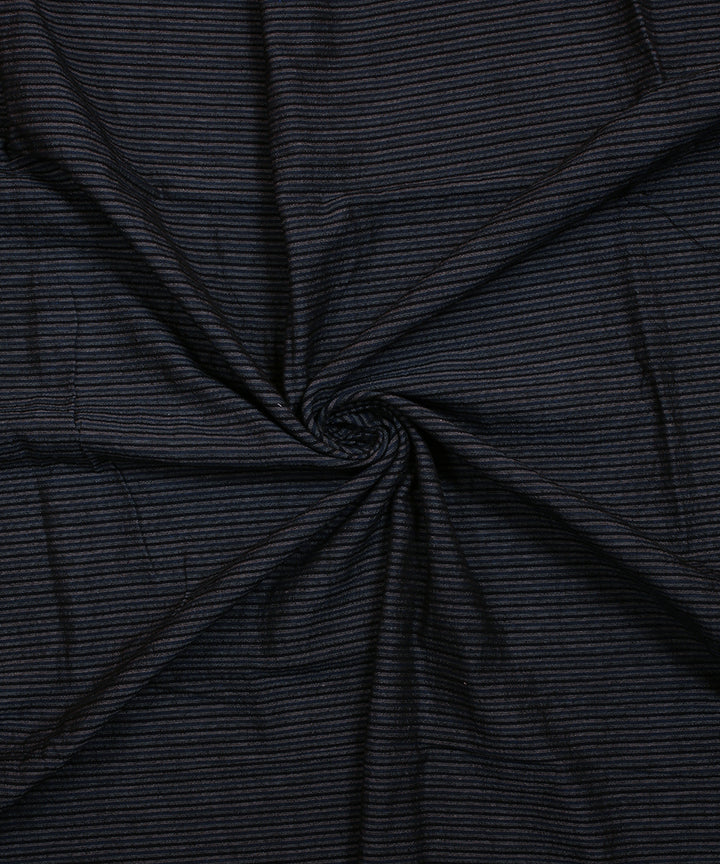 Blue black striped handwoven bengal cotton fabric