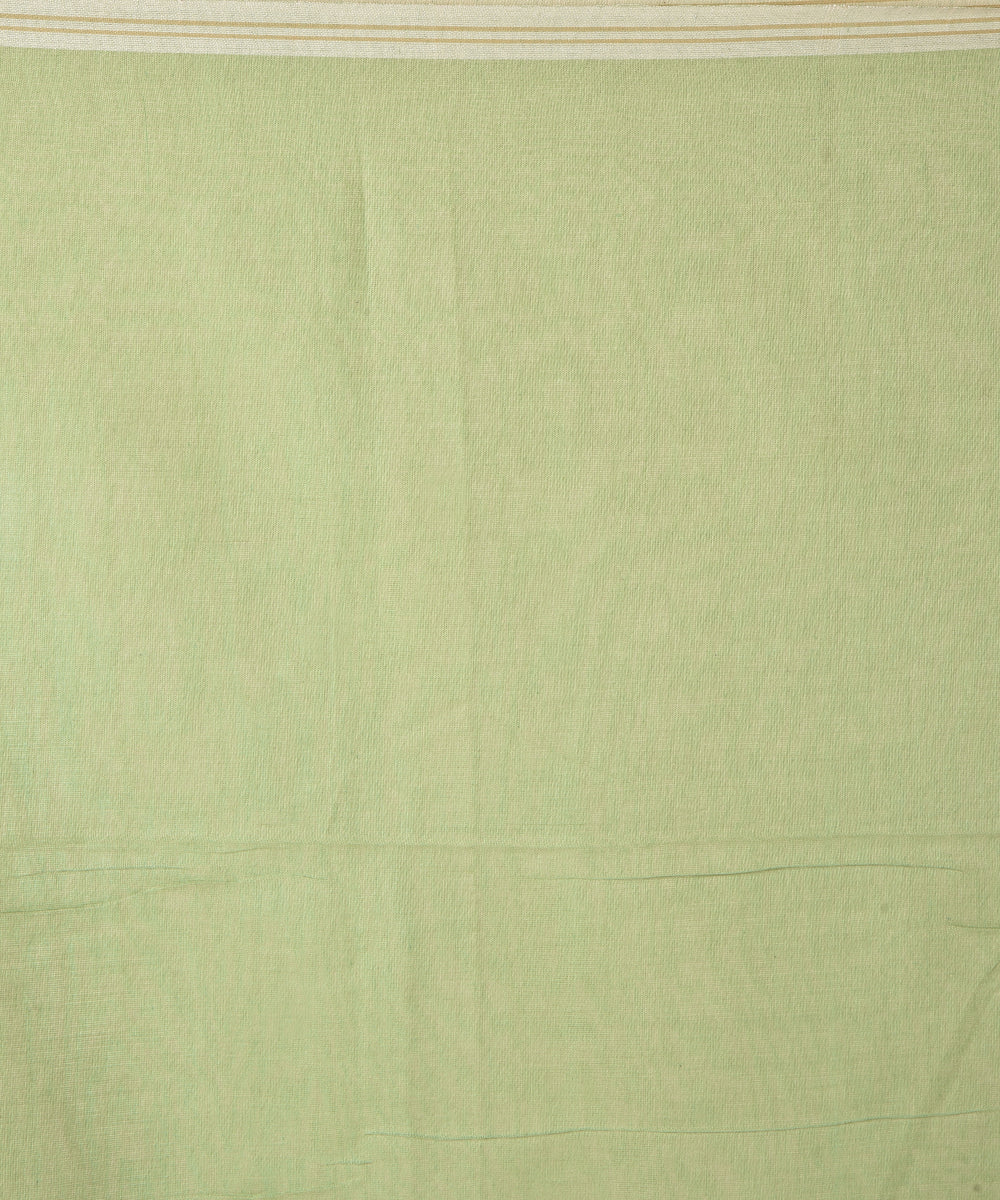 Olive green cotton handwoven jamdani saree