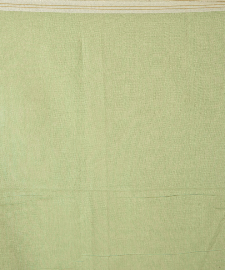 Olive green cotton handwoven jamdani saree