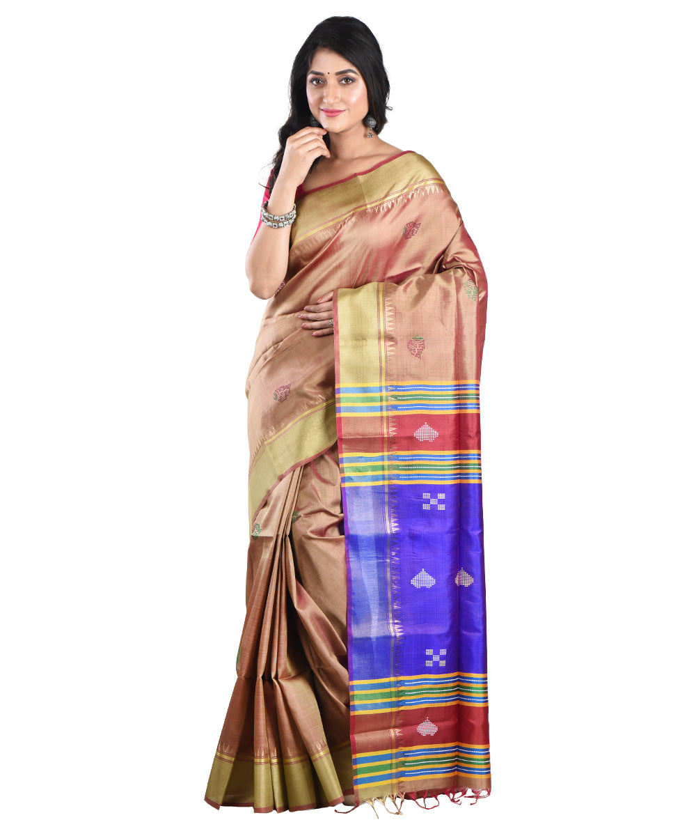 Multicolor handwoven silk saree