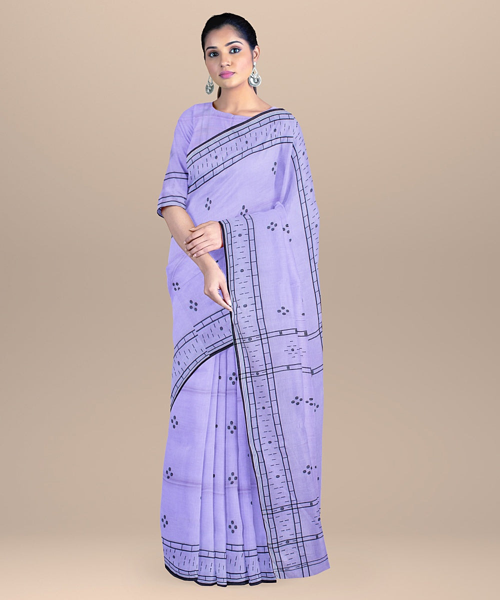 Lavender handloom bengal cotton saree