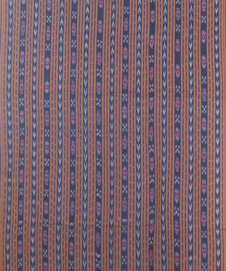 2.4 m navy blue yellow handwoven cotton nuapatna kurta material