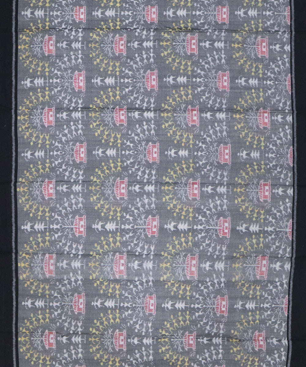 Black gray handwoven cotton sambalpuri dress material