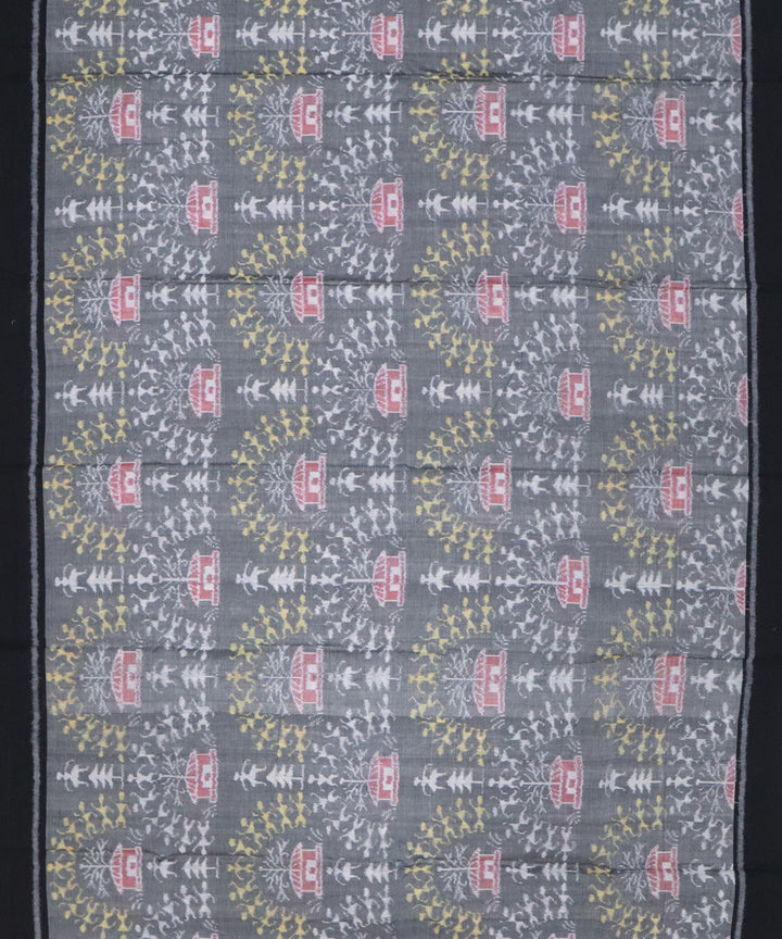 Black gray handwoven cotton sambalpuri dress material