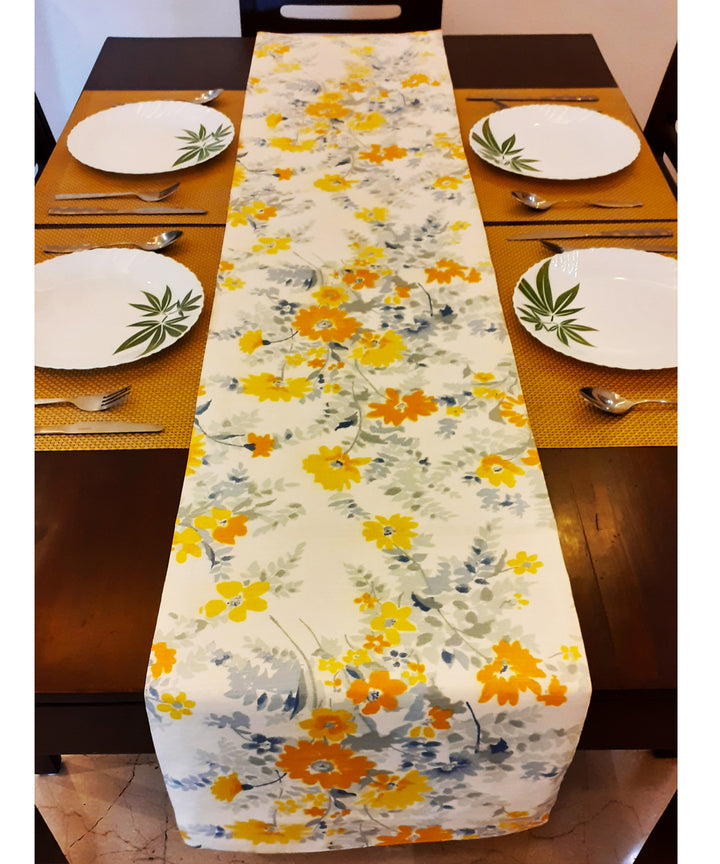Floral cotton table runner