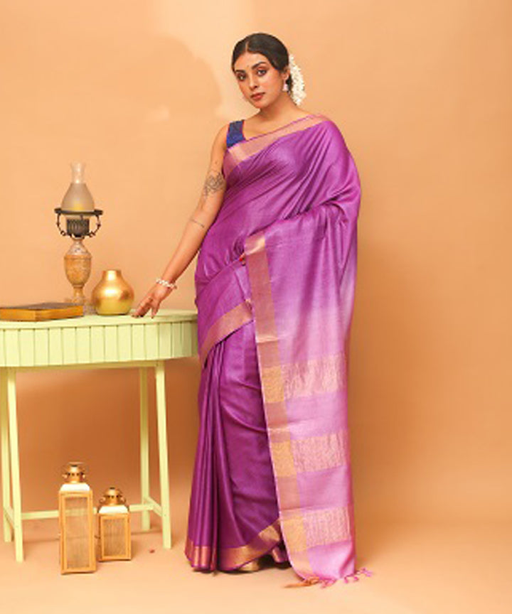 Magenta chhattisgarh handloom tussar silk saree