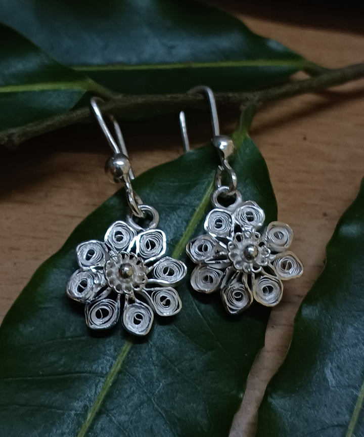 Silver filigree handcrafted pure silver earring