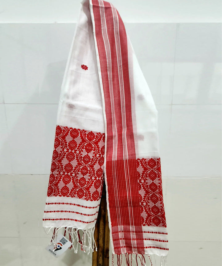 White red handloom cotton assam towel