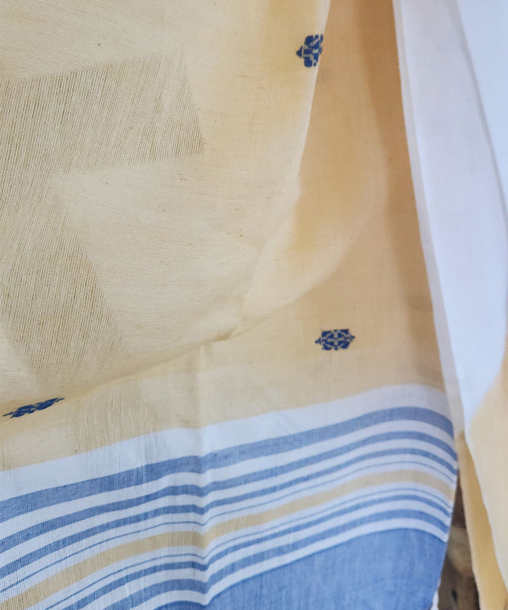 Orange multi color handloom cotton assam stole