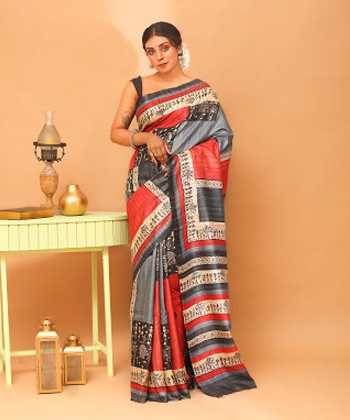 Multicolor chhattisgarh handwoven tussar silk saree