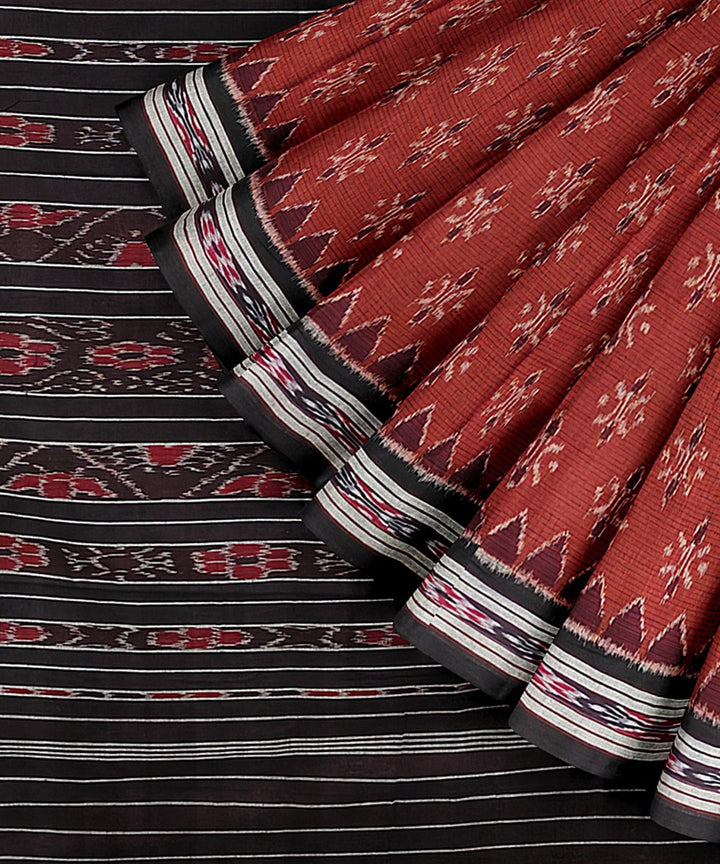 Red black handloom cotton nuapatna saree