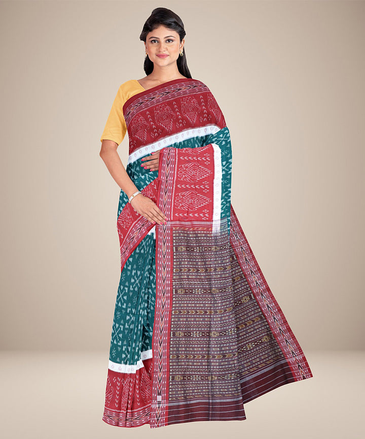 Multicolor multicolour cotton handwoven nuapatna saree