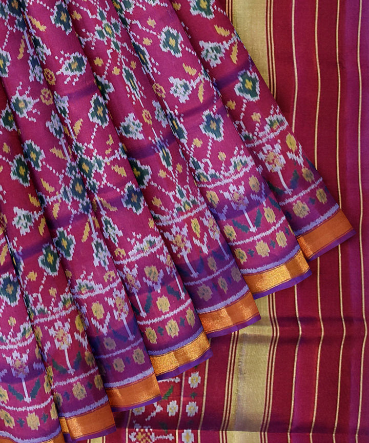 Purple patola silk handloom saree