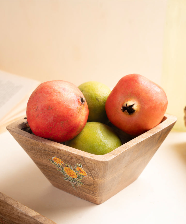Handcrafted wooden fruit bowl