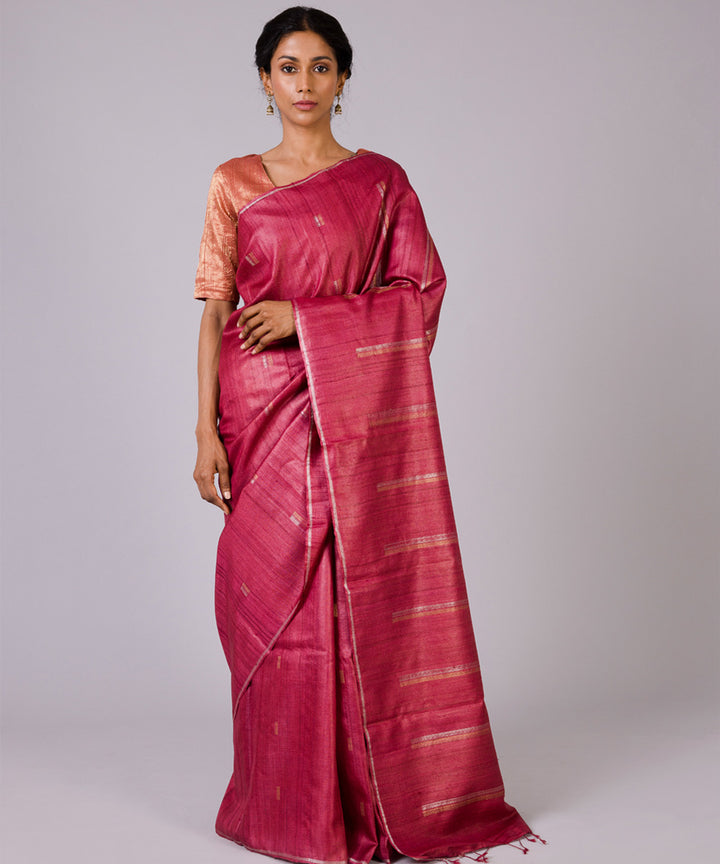 Red kosa handloom chhattisgarh silk saree