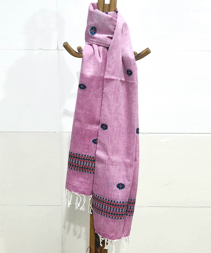 Pink red handloom cotton assam stole