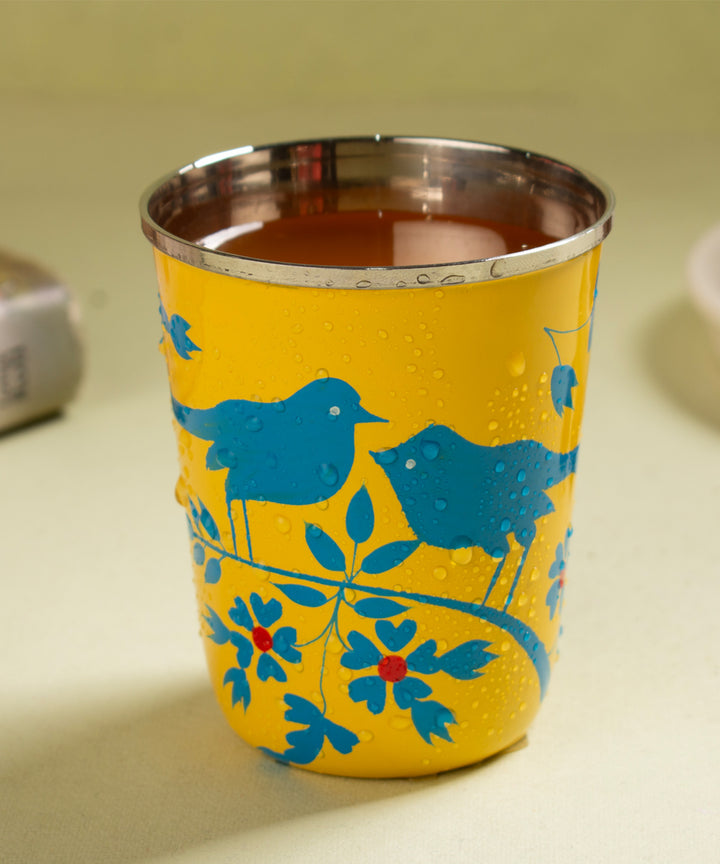 Hand painted steel glass of capacity 180 ml