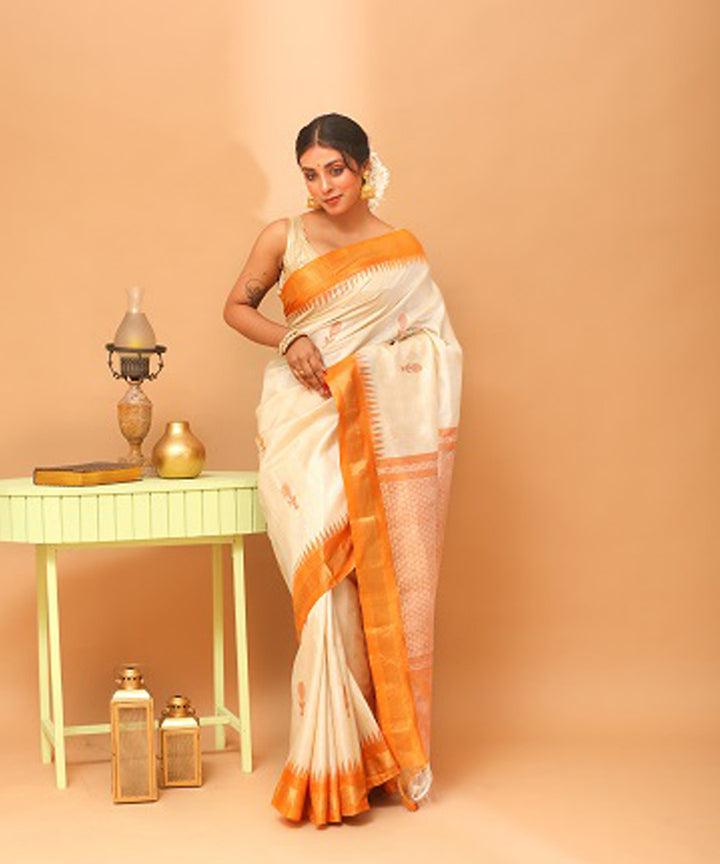 Kosa yellow chhattisgarh handloom tussar silk saree