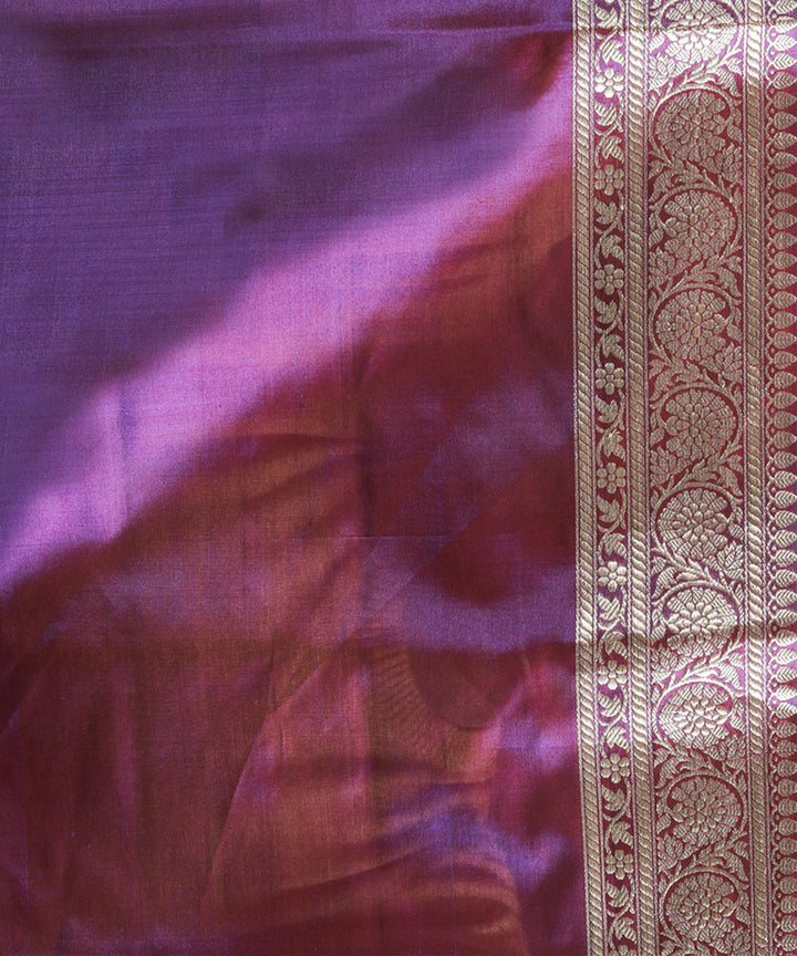 Purple silk handwoven banarasi saree