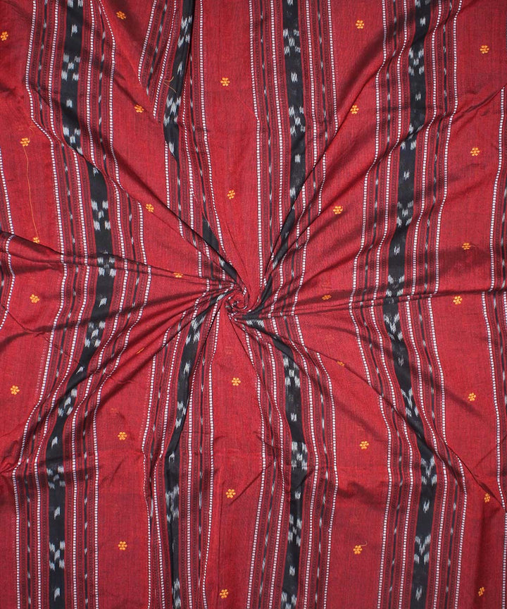 Maroon handloom nuapatna cotton fabric