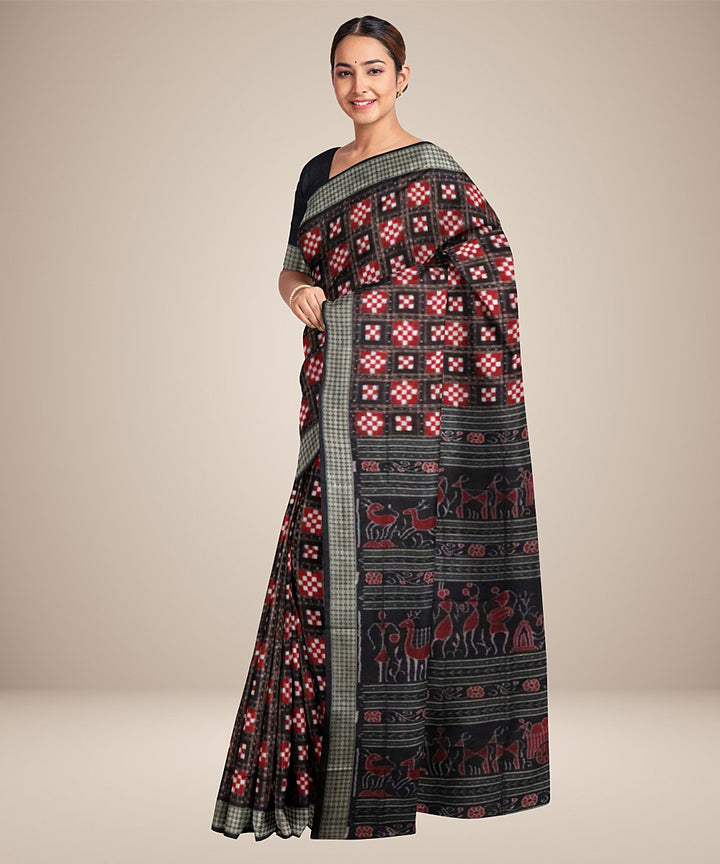 Black silk handwoven pasapalli sambalpuri saree