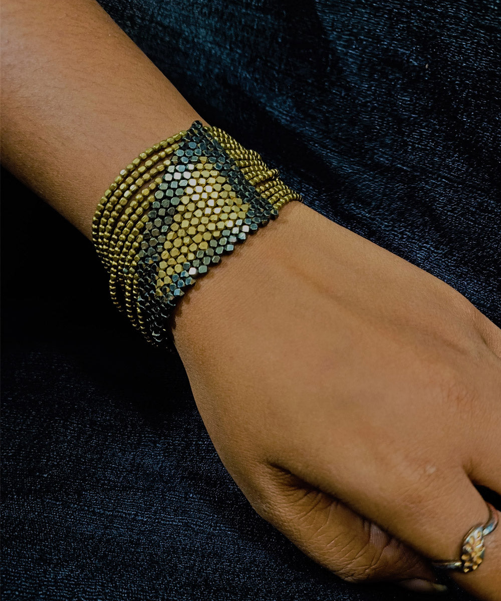 Handcrafted golden dhokra rakhi