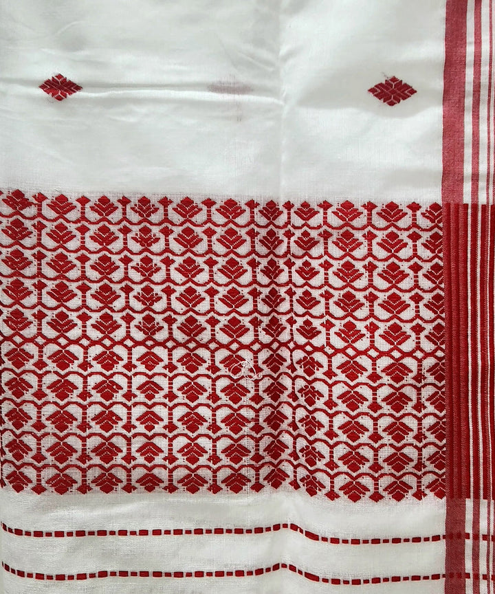 White red handloom assam cotton towel