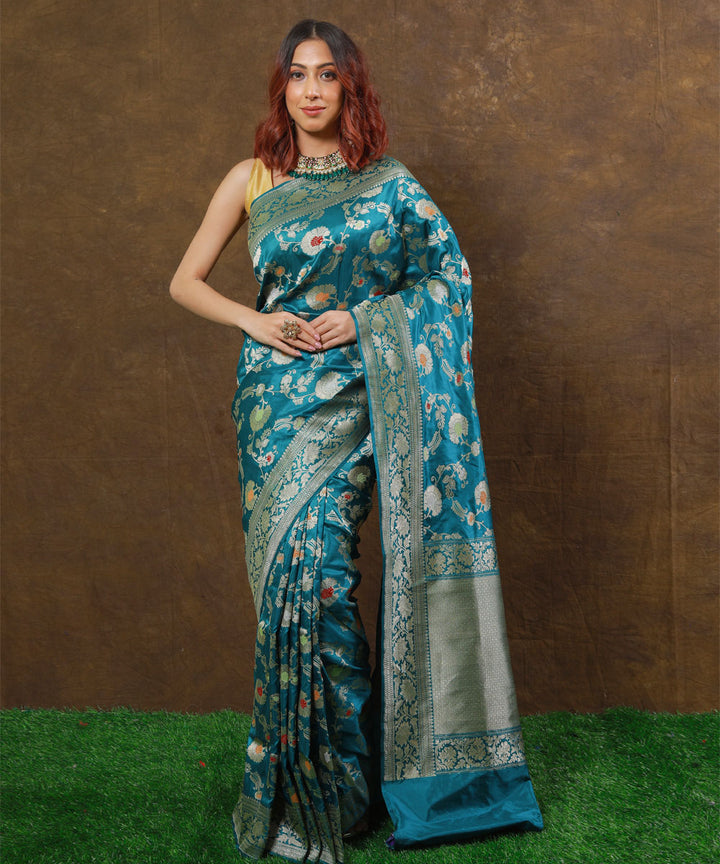 Morkanthi jangla silk handwoven banarasi saree