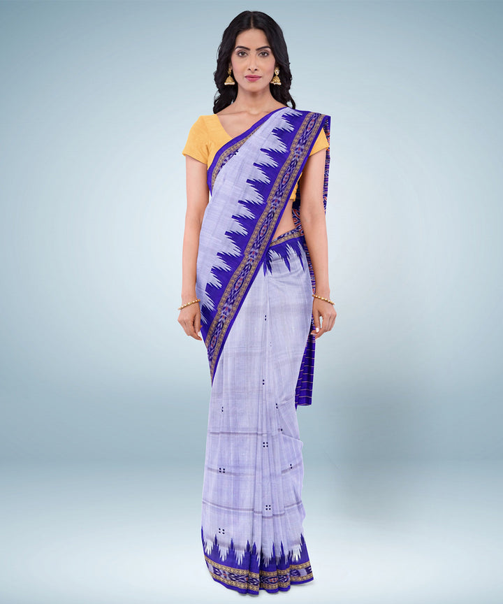 Blue magenta blue silk handwoven khandua saree