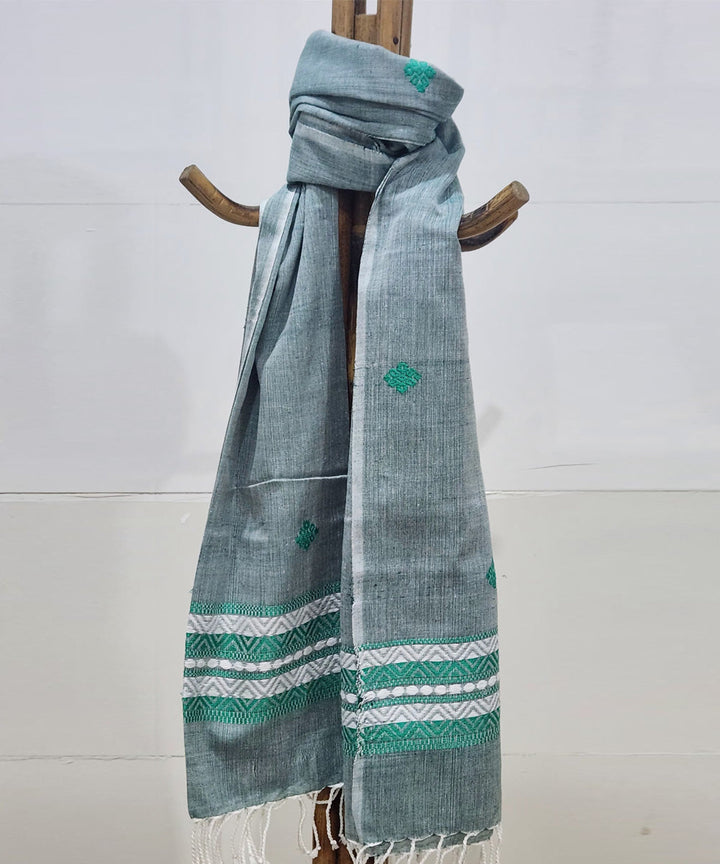 Black multi color handloom silk assam stole