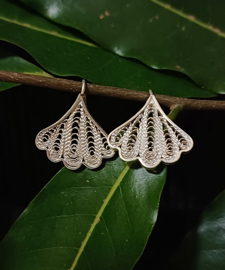 Silver filigree handcrafted pure silver stud earring