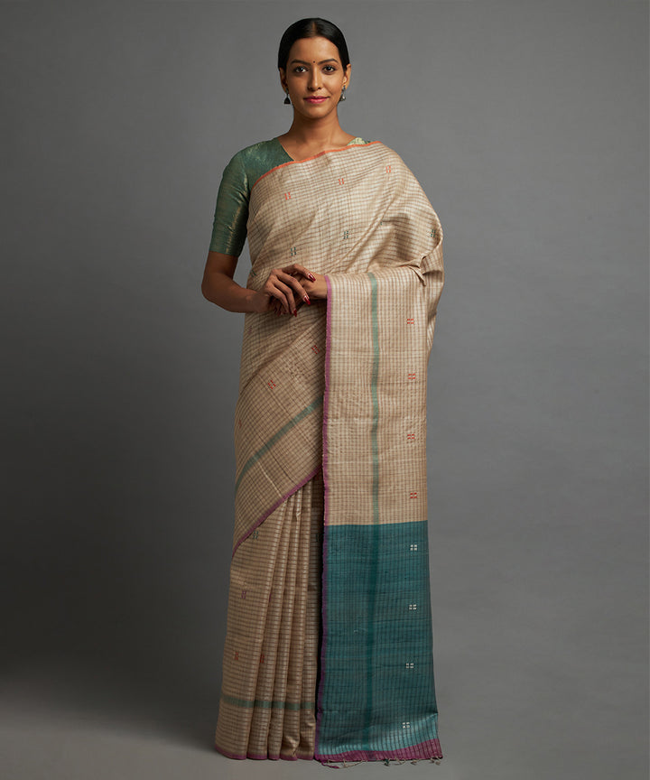 Sepia kosa handloom chhattisgarh silk saree