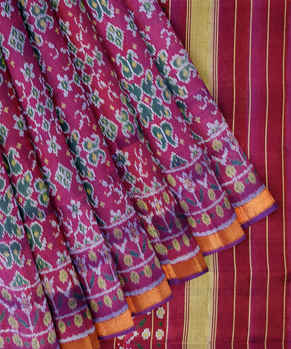 Purple handloom patola silk saree