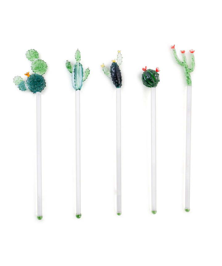 Cactus glass stirrers