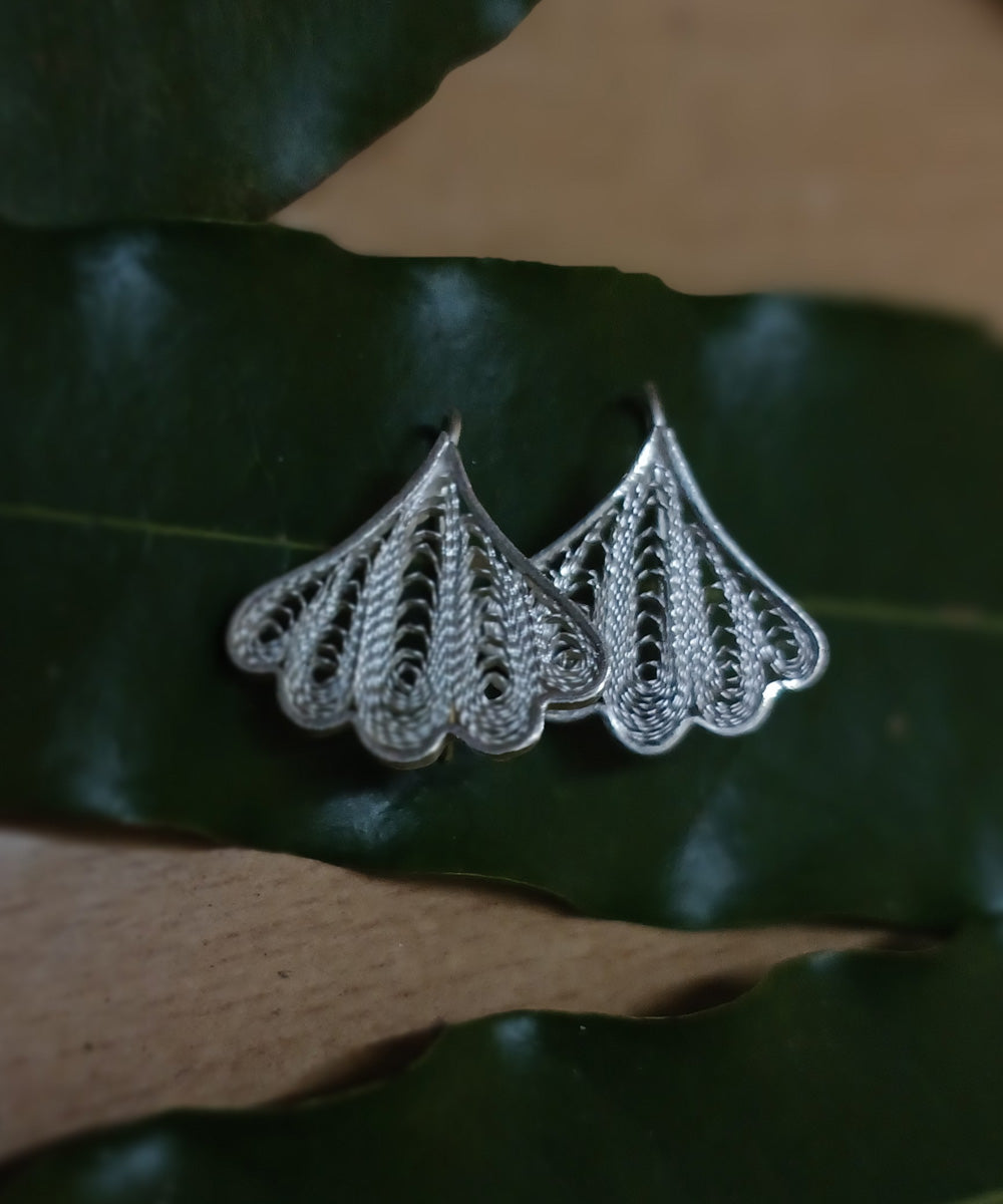 Silver filigree handcrafted pure silver stud earring