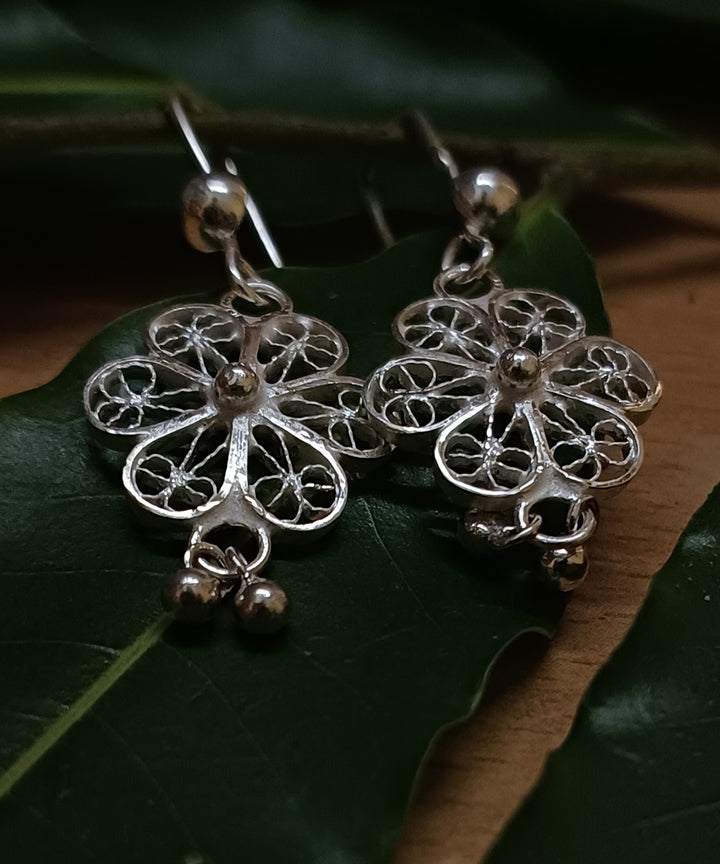 Silver filigree handcrafted pure silver earring