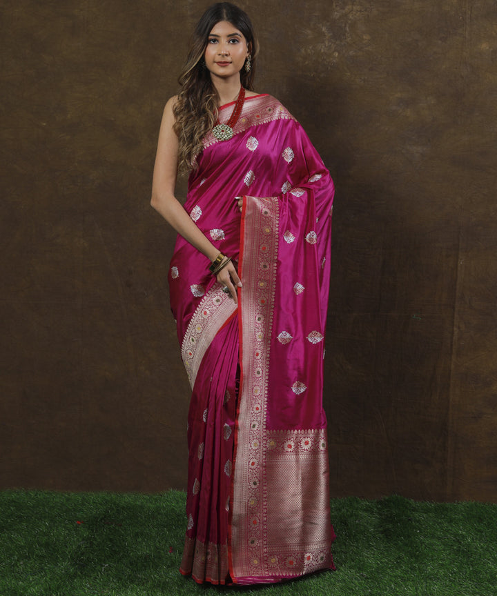 Purple handwoven banarasi silk saree