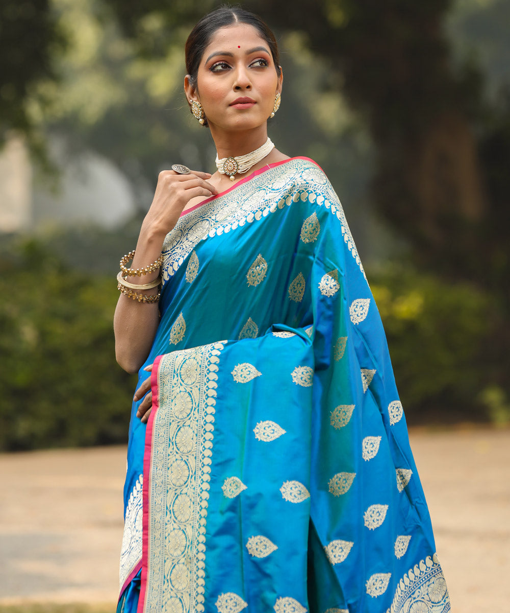 Morkanthi silk handwoven banarasi saree