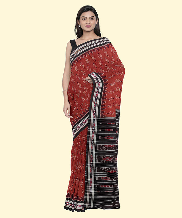 Red black handloom cotton nuapatna saree