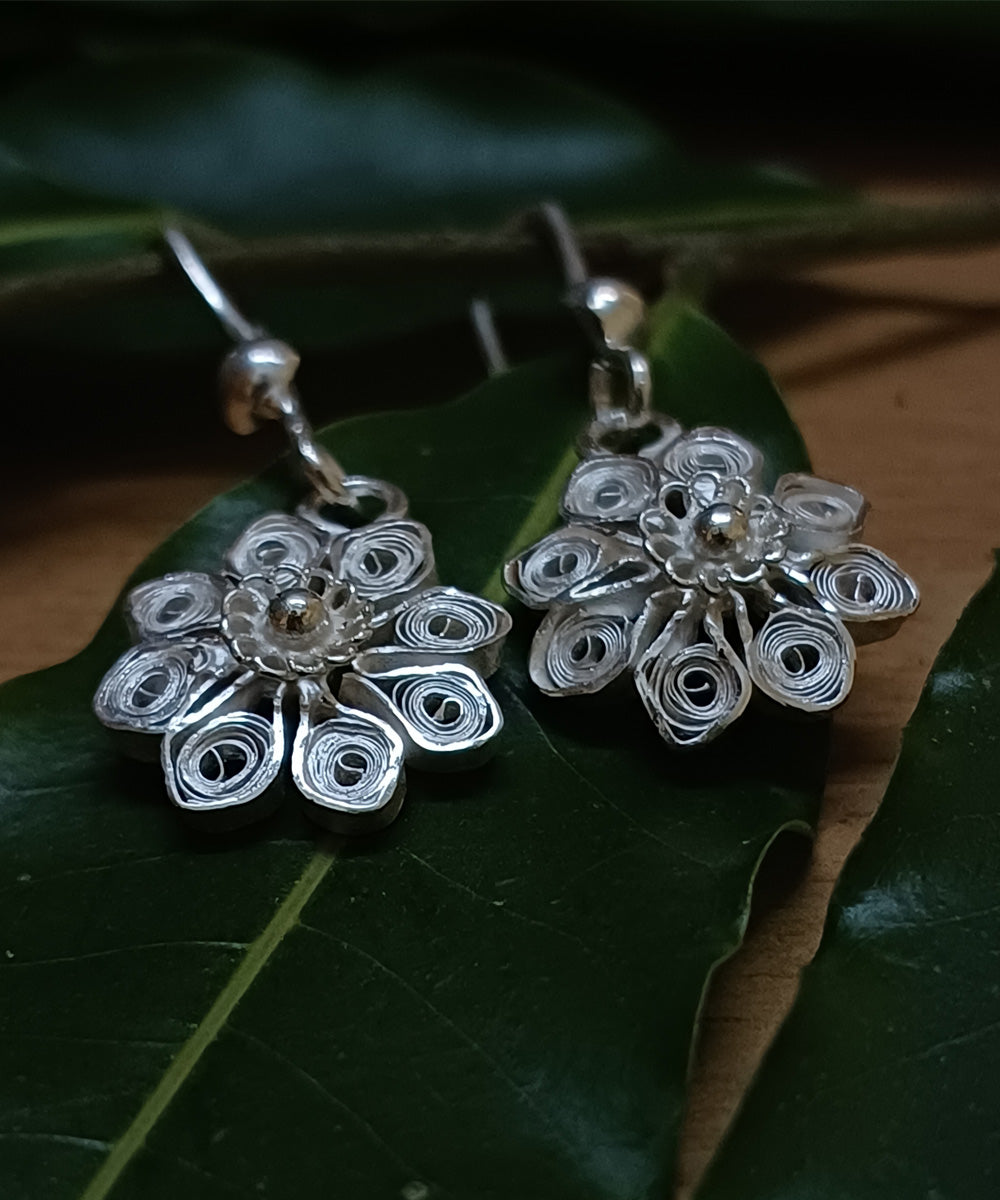 Silver filigree handcrafted pure silver earring