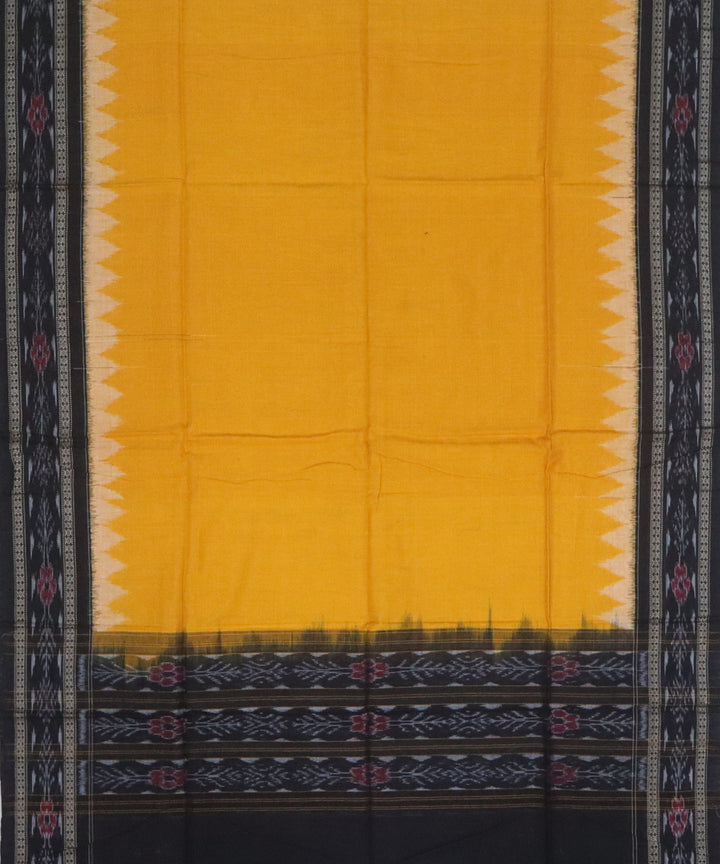 Yellow black handwoven cotton sambalpuri dress material