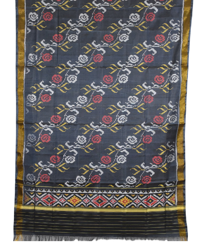 Black red handwoven silk patola dupatta