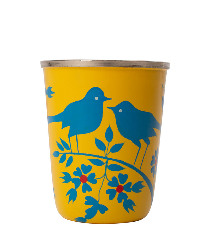 Hand painted steel glass of capacity 180 ml