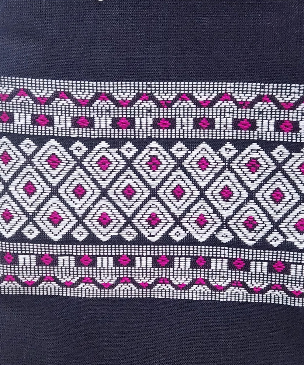 Black multicolor cotton handloom assam stole