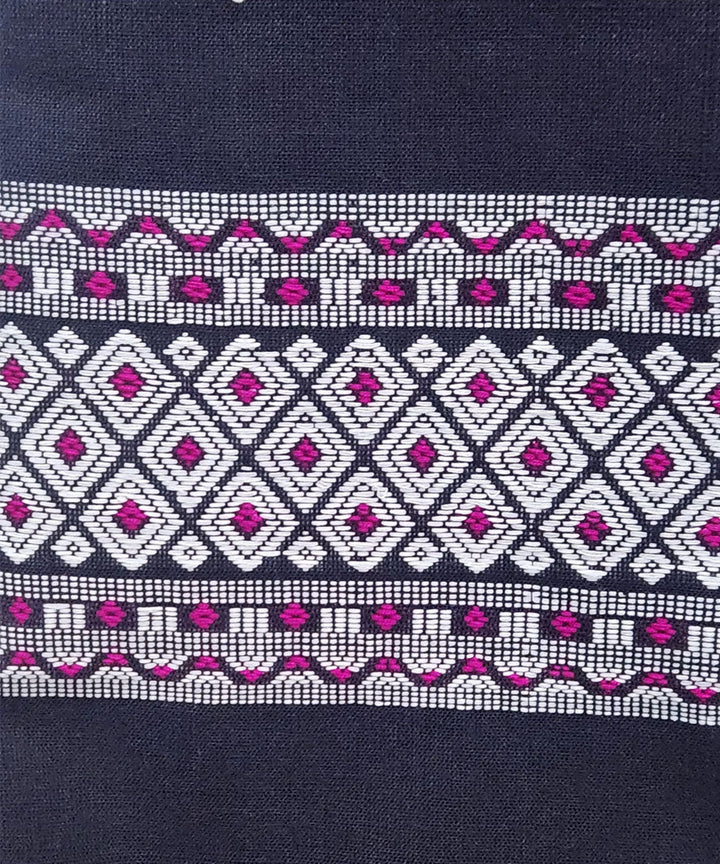 Black multicolor cotton handloom assam stole