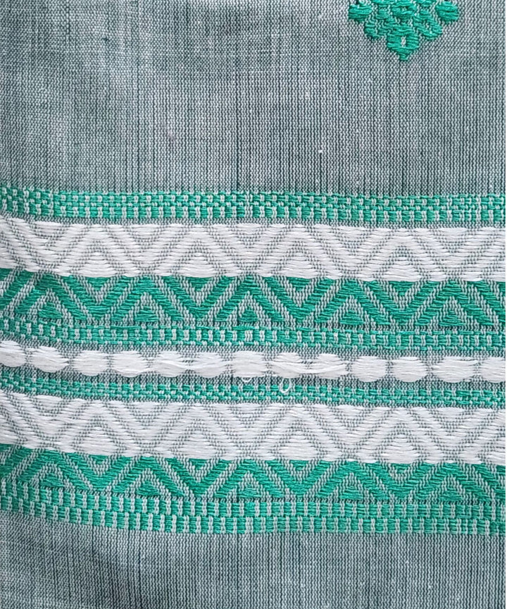Black multi color handloom silk assam stole