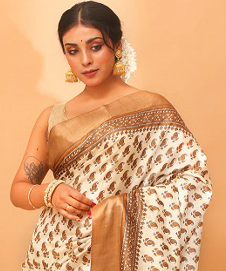 Kosa camel chhattisgarh handloom tussar silk saree